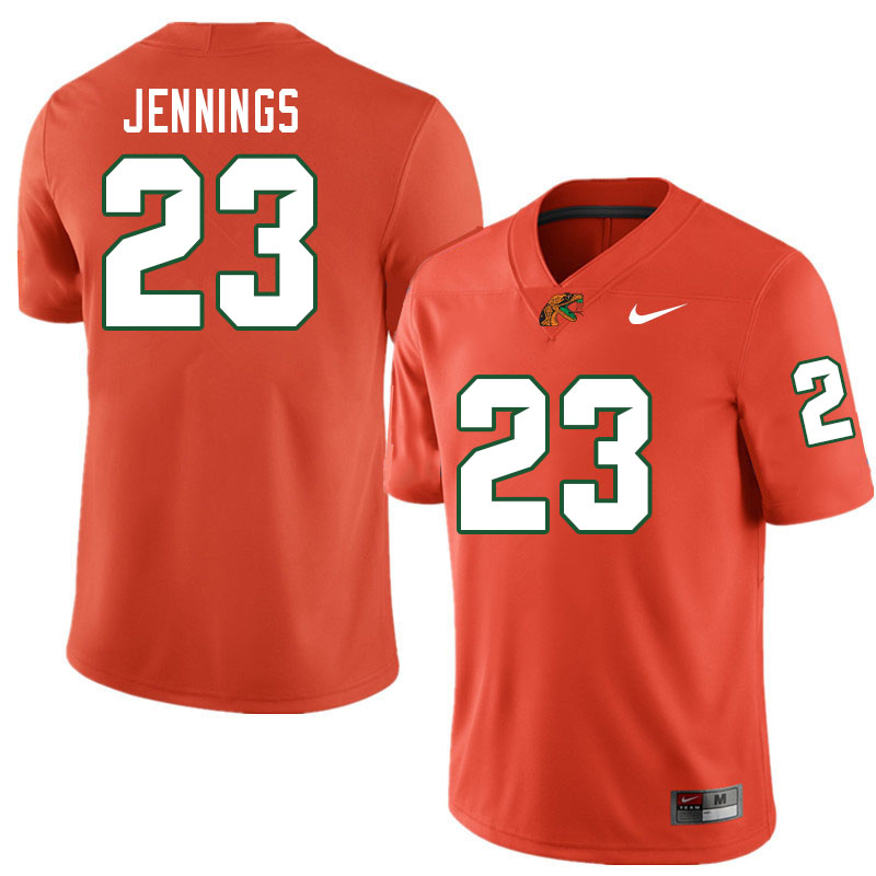 Florida A&M Rattlers #23 Terrell Jennings College Football Jerseys,Uniforms-Orange